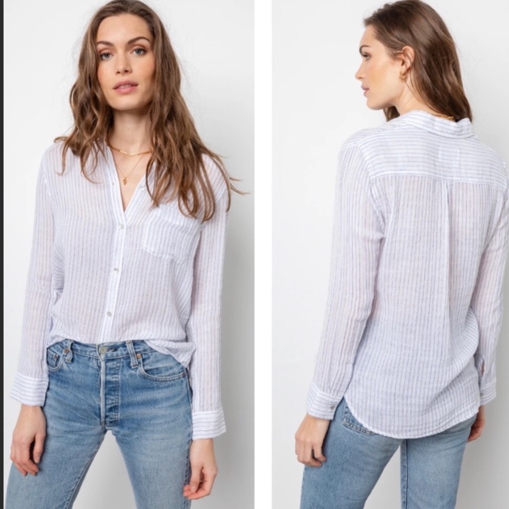 Rails Ellis Davenport Striped Button Up Top